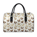 Cute Chicken Pattern Print Leather Duffel Bag