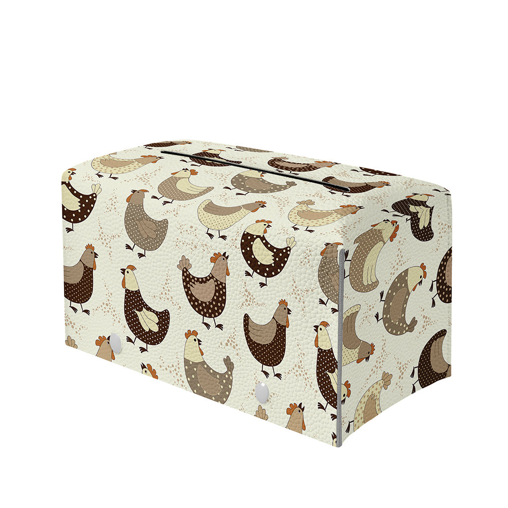 Cute Chicken Pattern Print Leather Tissue Box Cover
