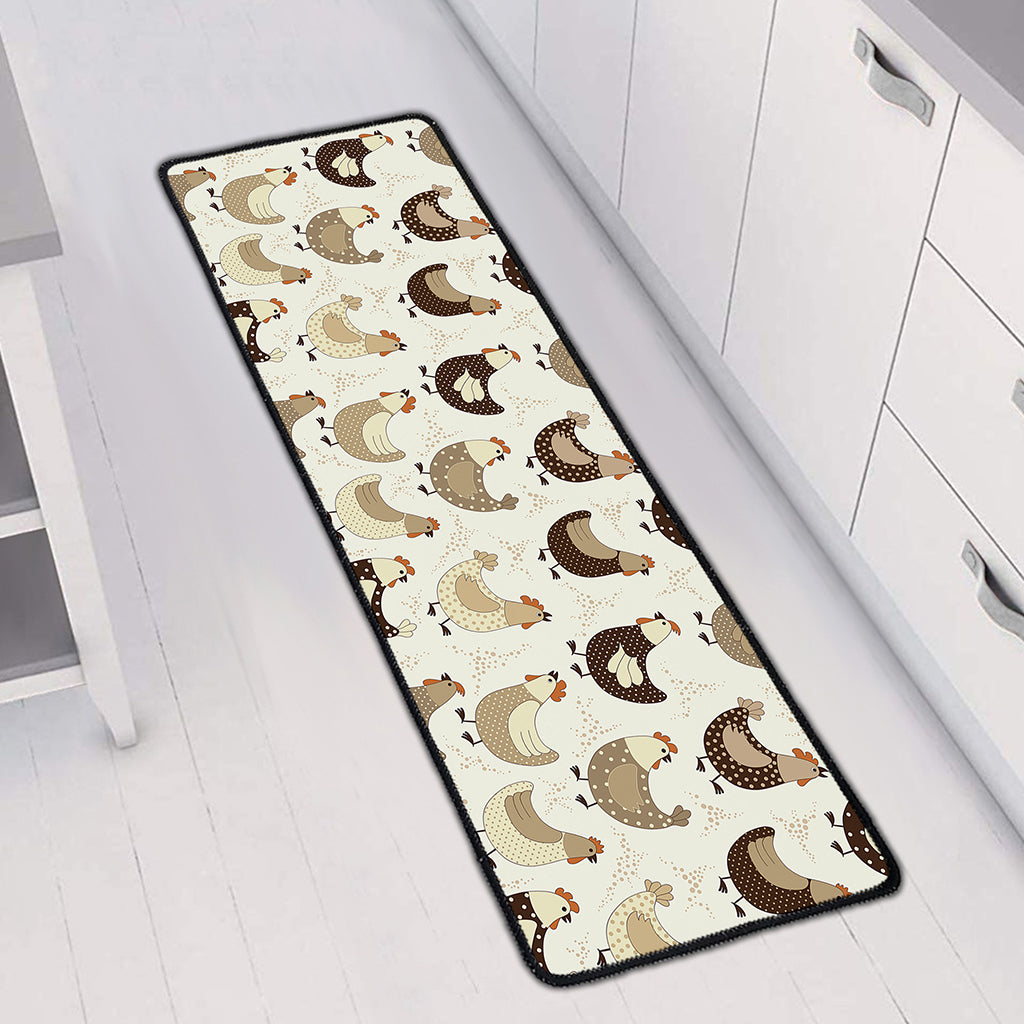 Cute Chicken Pattern Print Long Kitchen Mat