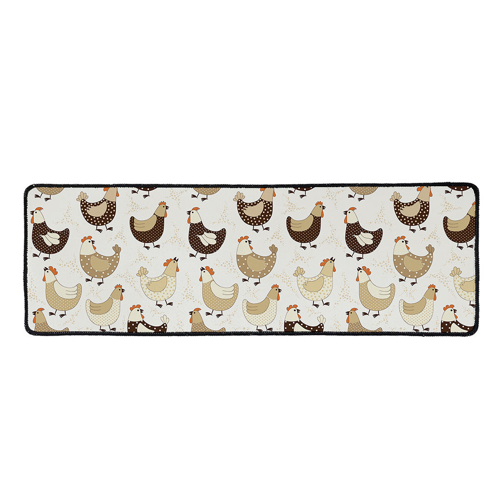 Cute Chicken Pattern Print Long Kitchen Mat
