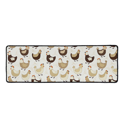 Cute Chicken Pattern Print Long Kitchen Mat