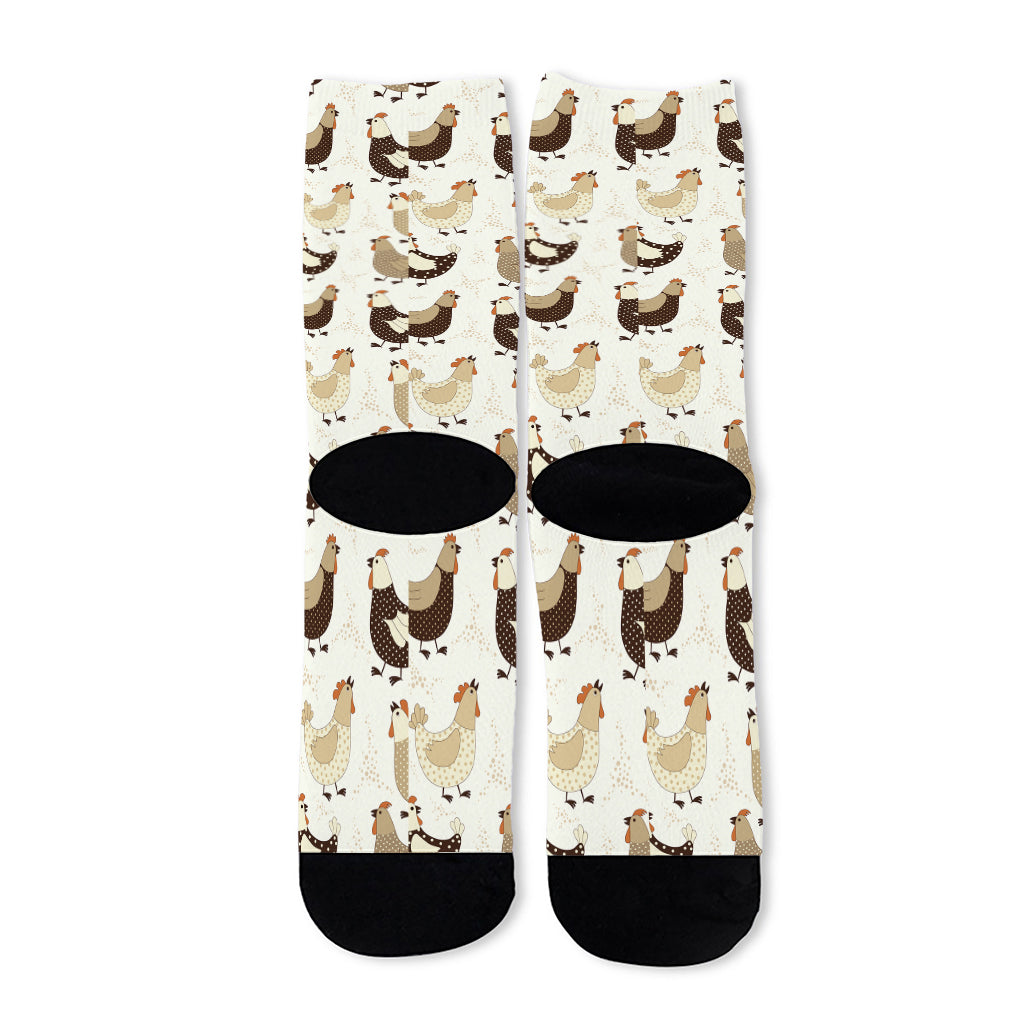 Cute Chicken Pattern Print Long Socks