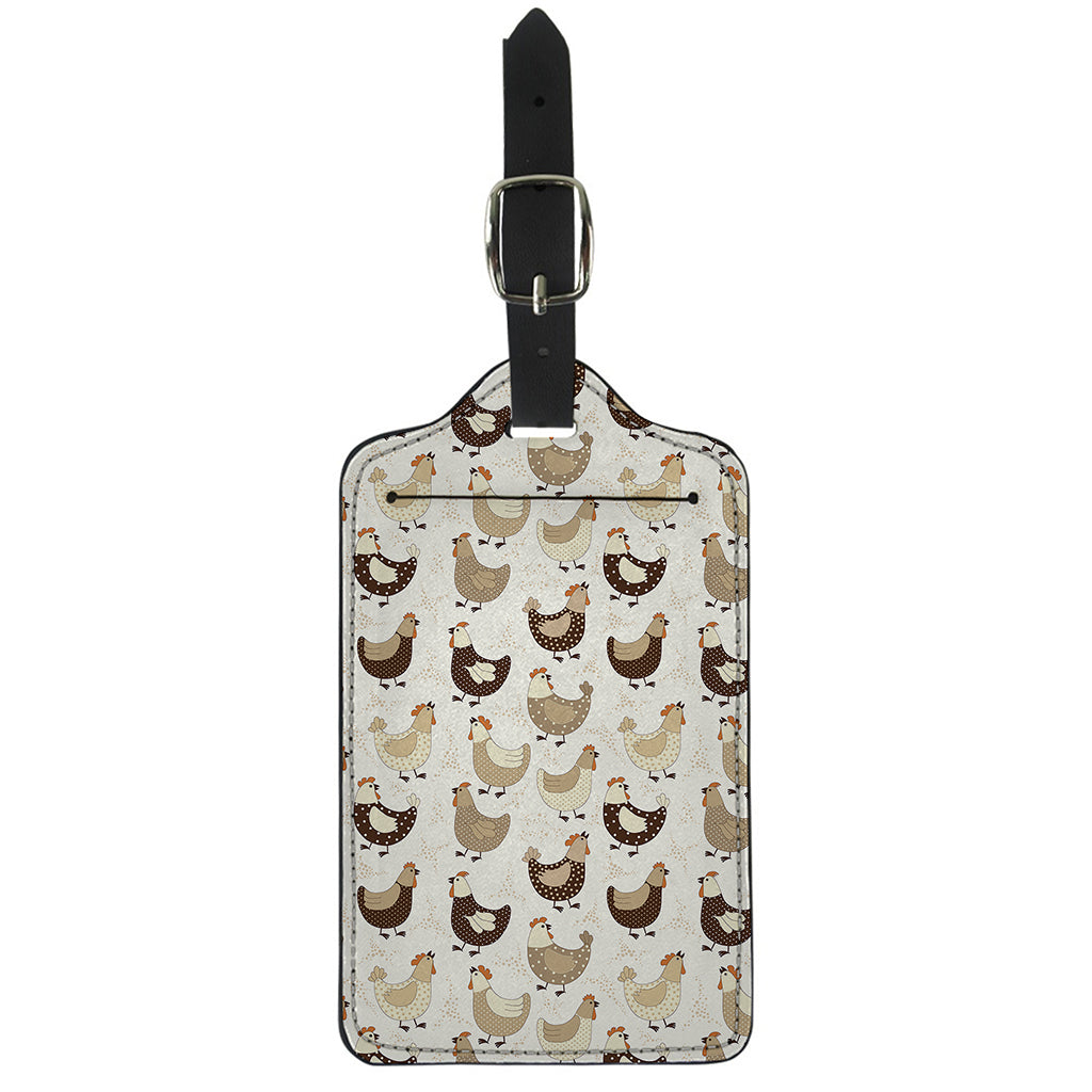Cute Chicken Pattern Print Luggage Tag