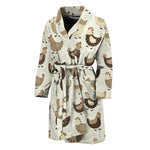 Cute Chicken Pattern Print Men's Bathrobe
