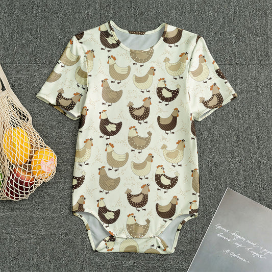 Cute Chicken Pattern Print Men's Bodysuit