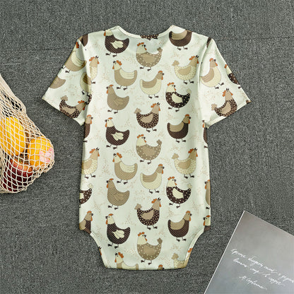 Cute Chicken Pattern Print Men's Bodysuit