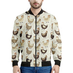 Cute Chicken Pattern Print Men's Bomber Jacket