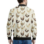 Cute Chicken Pattern Print Men's Bomber Jacket