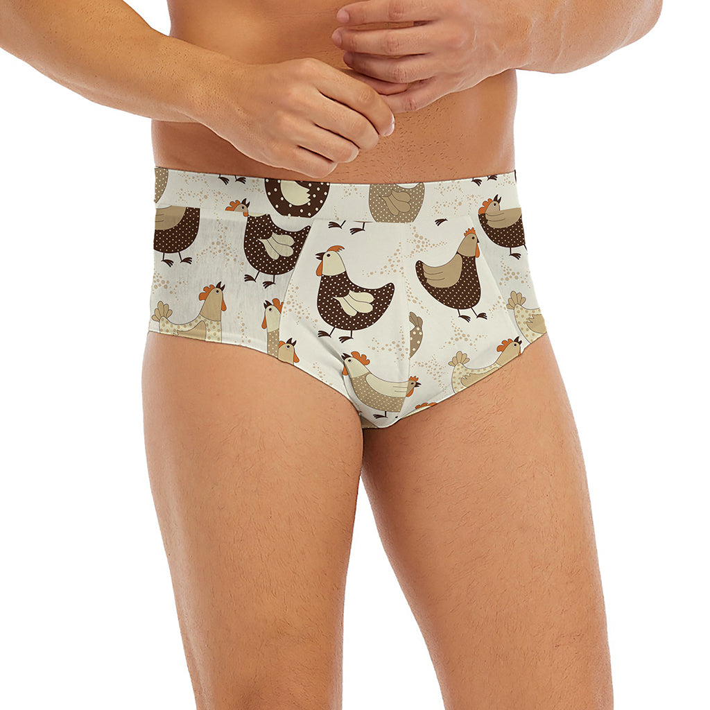 Cute Chicken Pattern Print Men's Briefs