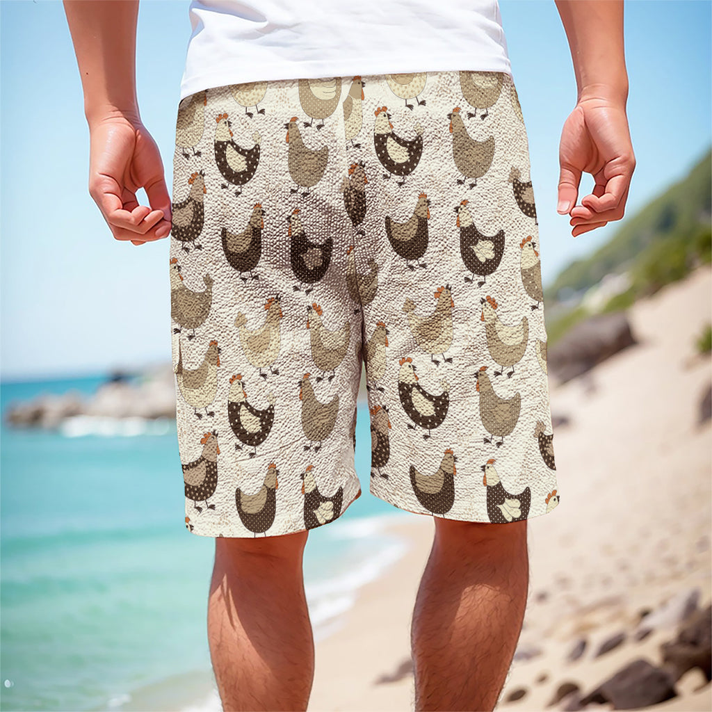 Cute Chicken Pattern Print Men's Cargo Shorts