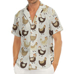 Cute Chicken Pattern Print Men's Deep V-Neck Shirt