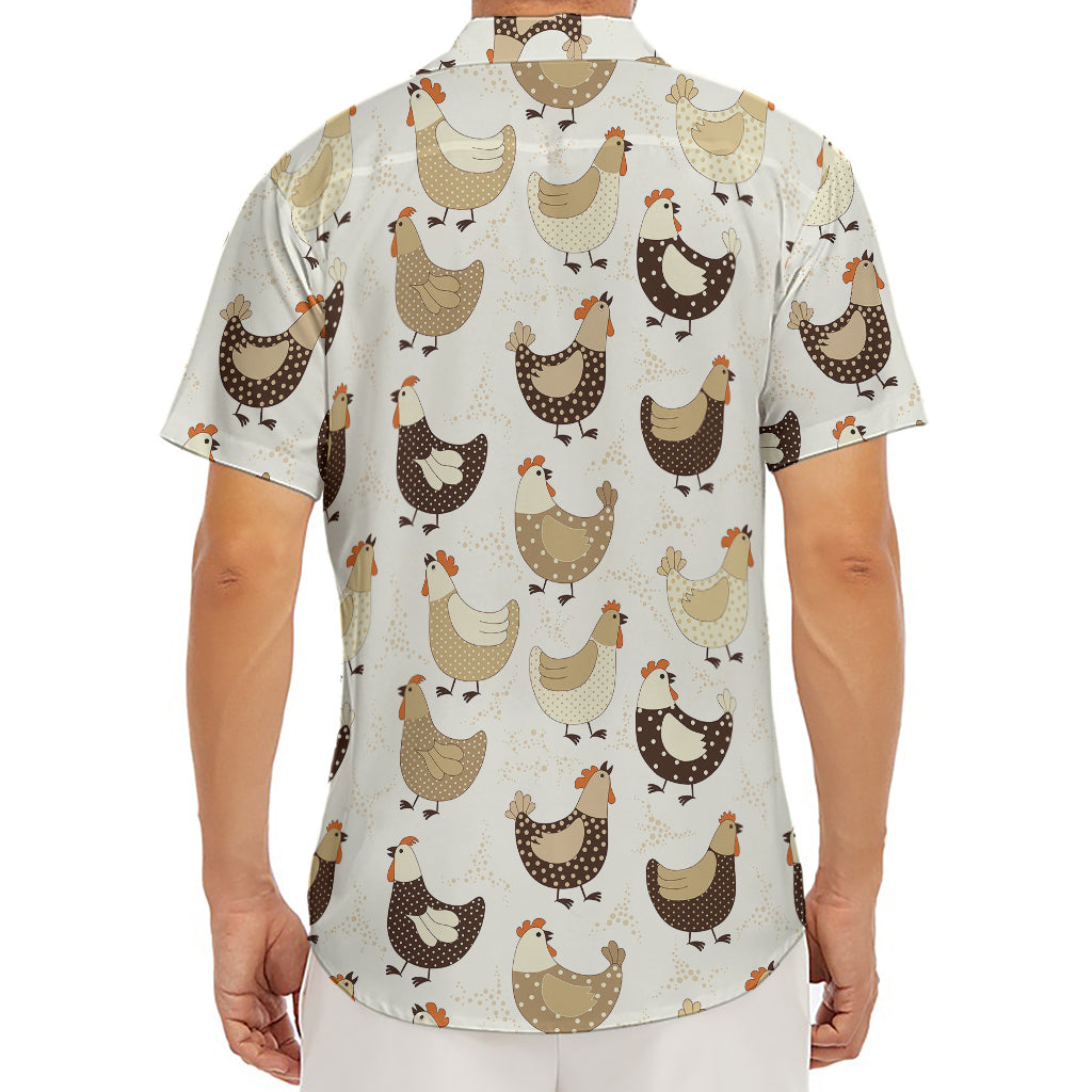 Cute Chicken Pattern Print Men's Deep V-Neck Shirt