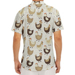 Cute Chicken Pattern Print Men's Deep V-Neck Shirt