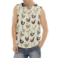Cute Chicken Pattern Print Men's Fitness Tank Top