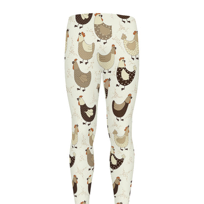 Cute Chicken Pattern Print Men's leggings