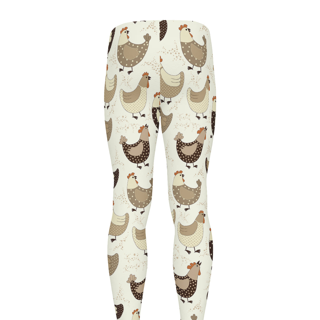 Cute Chicken Pattern Print Men's leggings