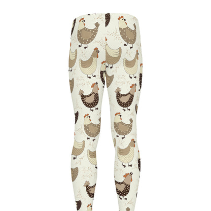 Cute Chicken Pattern Print Men's leggings