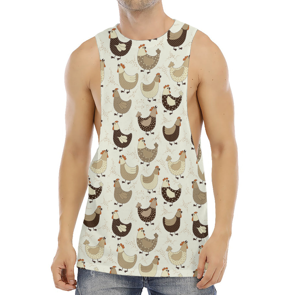 Cute Chicken Pattern Print Men's Muscle Tank Top