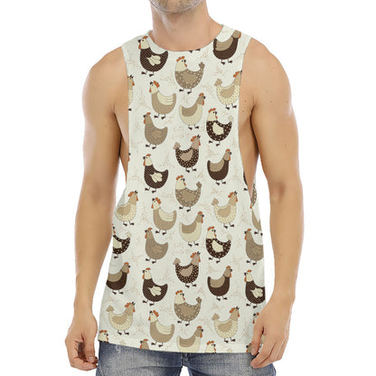 Cute Chicken Pattern Print Men's Muscle Tank Top