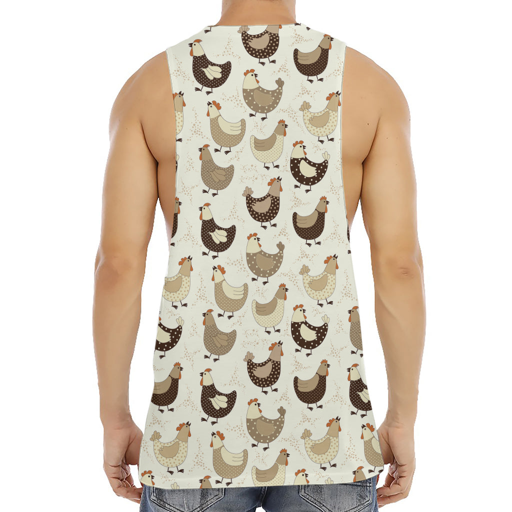 Cute Chicken Pattern Print Men's Muscle Tank Top