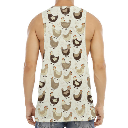 Cute Chicken Pattern Print Men's Muscle Tank Top