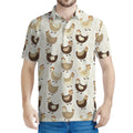 Cute Chicken Pattern Print Men's Polo Shirt