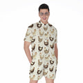 Cute Chicken Pattern Print Men's Romper