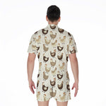 Cute Chicken Pattern Print Men's Rompers