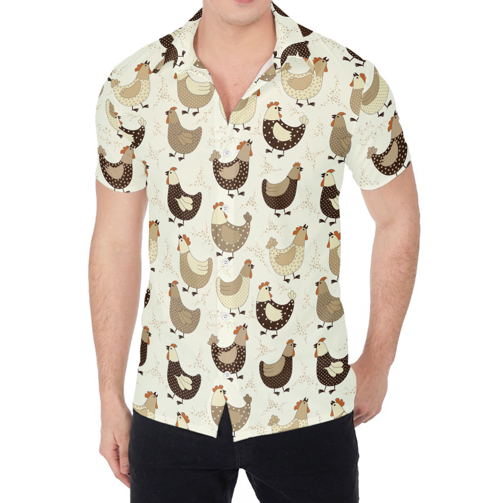Cute Chicken Pattern Print Men's Shirt