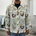 Cute Chicken Pattern Print Men's Shirt Jacket