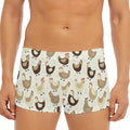 Cute Chicken Pattern Print Men's Short Boxer Briefs
