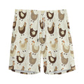 Cute Chicken Pattern Print Men's Athletic Shorts