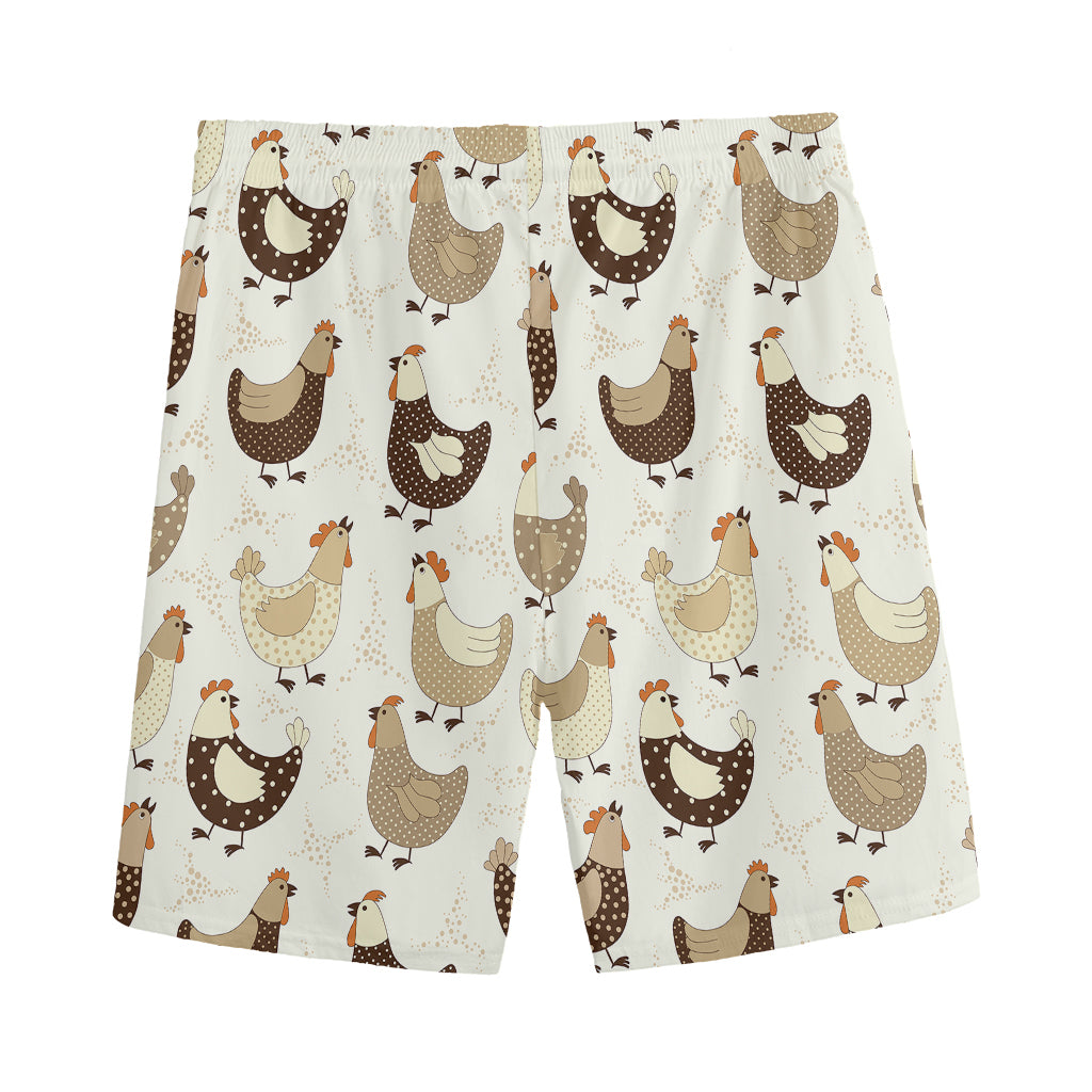 Cute Chicken Pattern Print Men's Sports Shorts