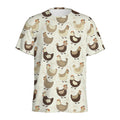 Cute Chicken Pattern Print Men's Athletic T-Shirt
