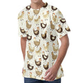 Cute Chicken Pattern Print Men's Velvet T-Shirt