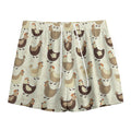 Cute Chicken Pattern Print Mesh Shorts