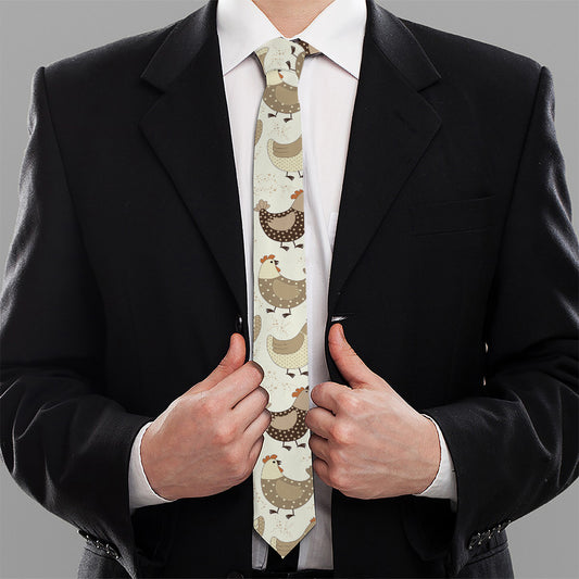 Cute Chicken Pattern Print Necktie