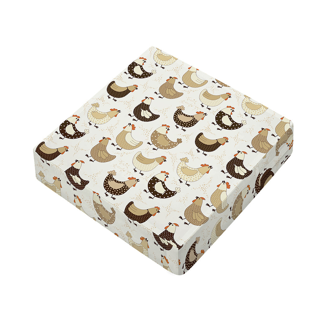 Cute Chicken Pattern Print Outdoor Seat Cushion Cover
