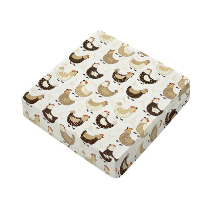 Cute Chicken Pattern Print Outdoor Seat Cushion Cover