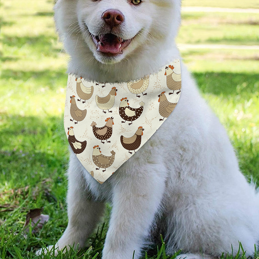 Cute Chicken Pattern Print Over The Collar Dog Bandana
