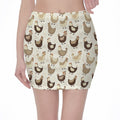 Cute Chicken Pattern Print Pencil Mini Skirt