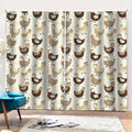 Cute Chicken Pattern Print Pencil Pleat Curtains