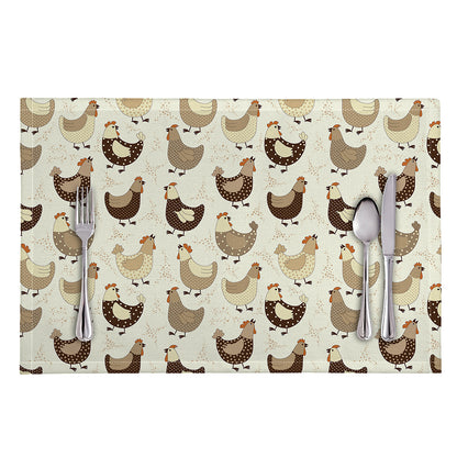 Cute Chicken Pattern Print Placemat