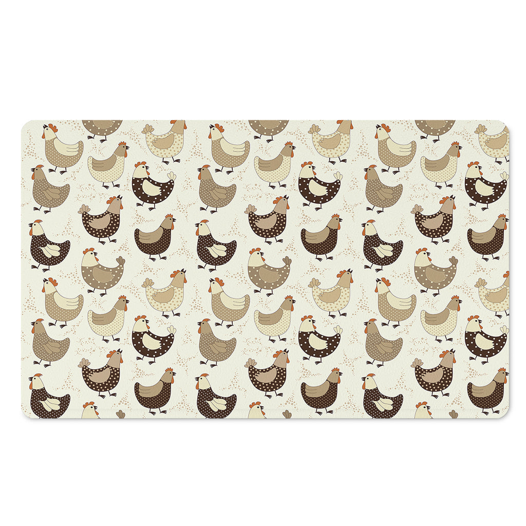 Cute Chicken Pattern Print Polyester Doormat