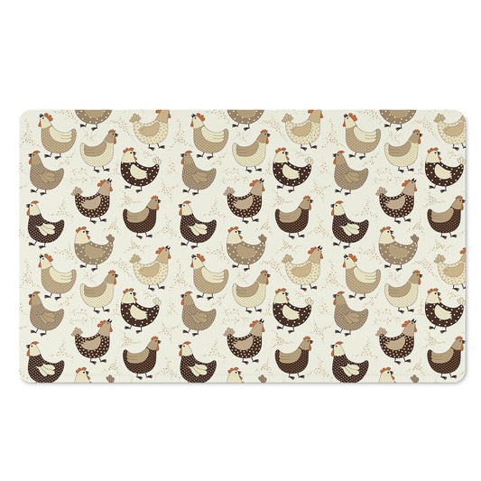 Cute Chicken Pattern Print Polyester Doormat