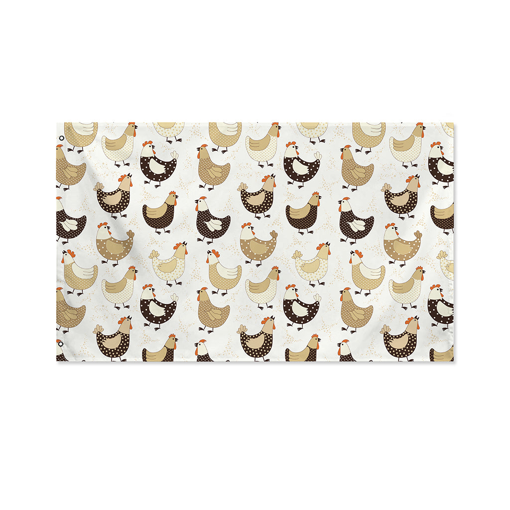 Cute Chicken Pattern Print Polyester Flag