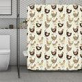 Cute Chicken Pattern Print Polyester Shower Curtain