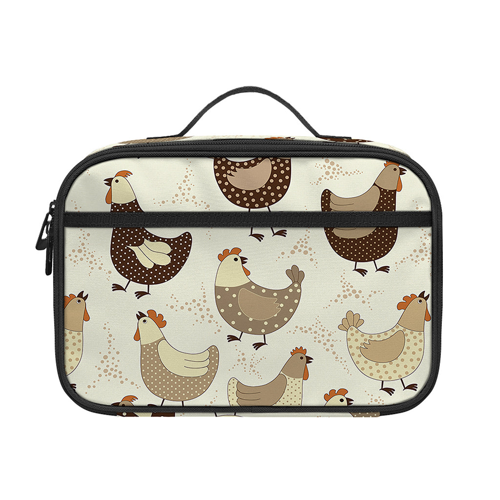 Cute Chicken Pattern Print Portable Lunch Bag