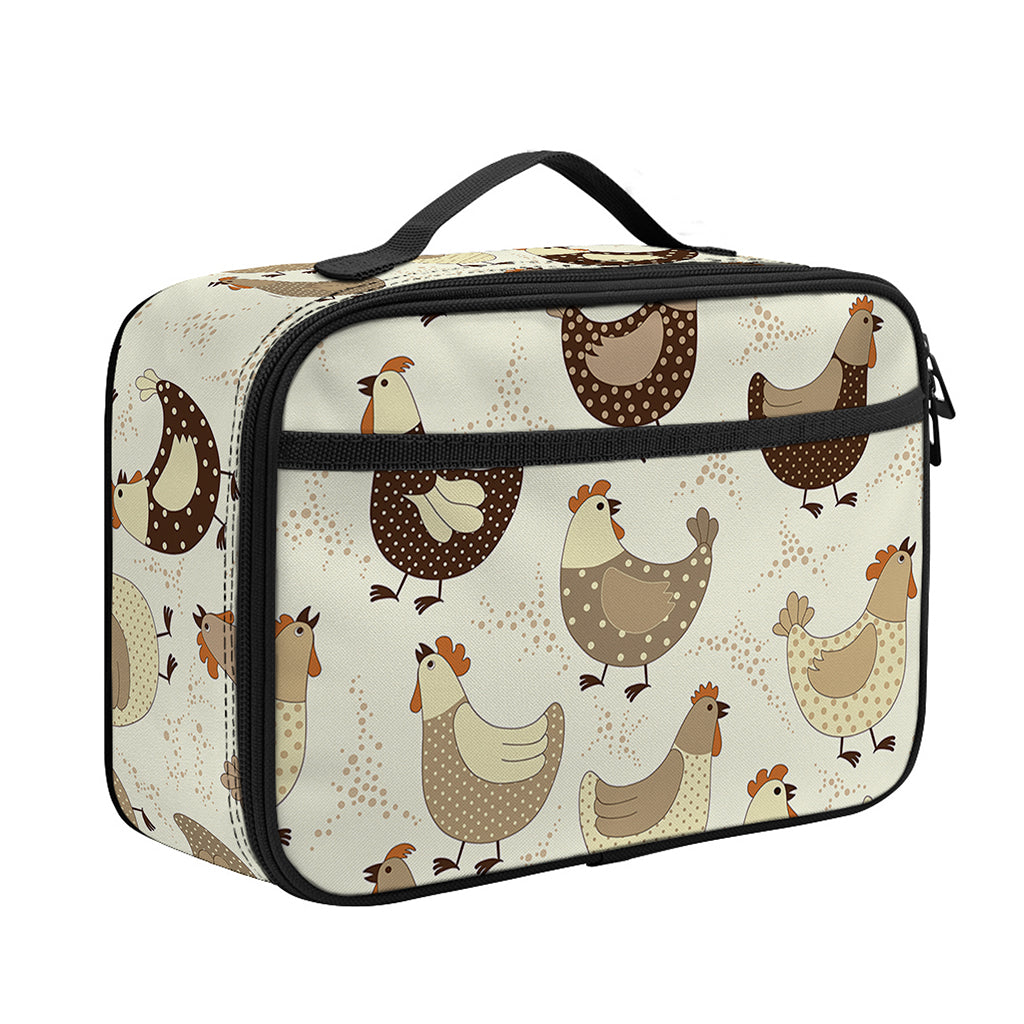Cute Chicken Pattern Print Portable Lunch Bag