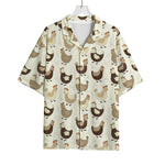 Cute Chicken Pattern Print Rayon Hawaiian Shirt